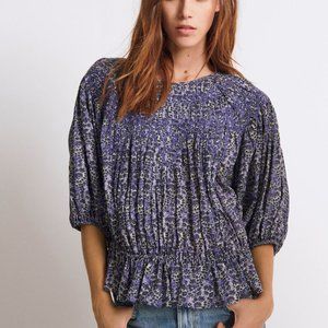 NEW BA&SH Isaure Ruffled Hem Blouse Size Small